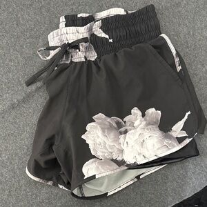 Albion Floral Black Women's Shorts with built in bike shorts underneath.